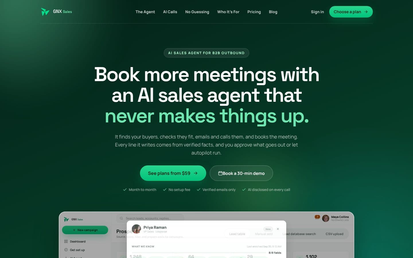 GNX Sales homepage